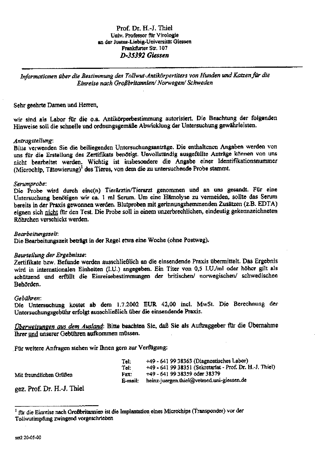 Gesundheitsbescheinigung Hund Formular